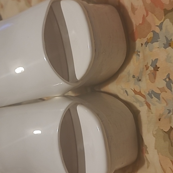 INC International Concepts White Patent Leath Wedge Sandals Minimalist New W.o.b - Picture 7 of 9